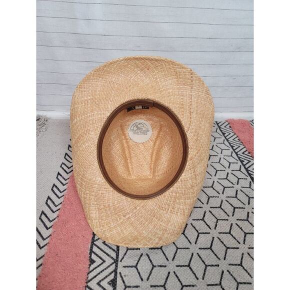SHADY BRADY BUFFALO NICKEL & HORSE HAIR BRAID STRAW COWBOY HAT, SZ LARGE - Picture 8 of 13